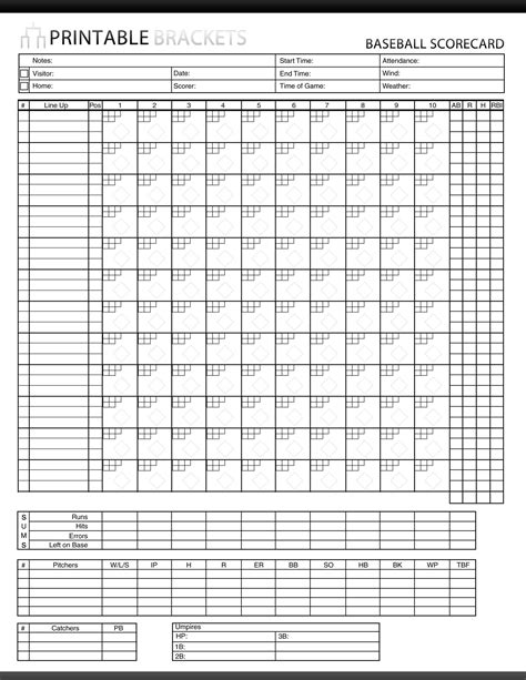 Softball Scorebook Printable